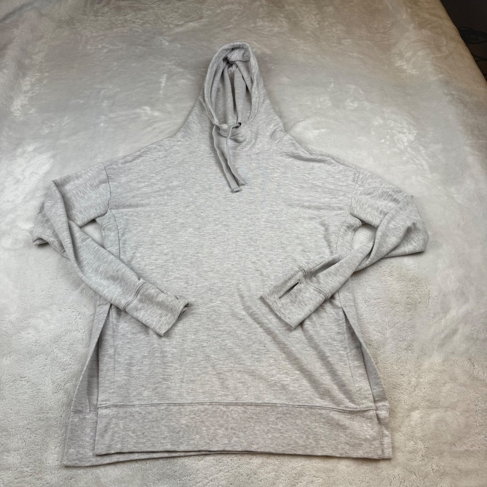 Active Life Heather Gray Hoodie Pullover Drawstring Thumb Hole Small SM‎
